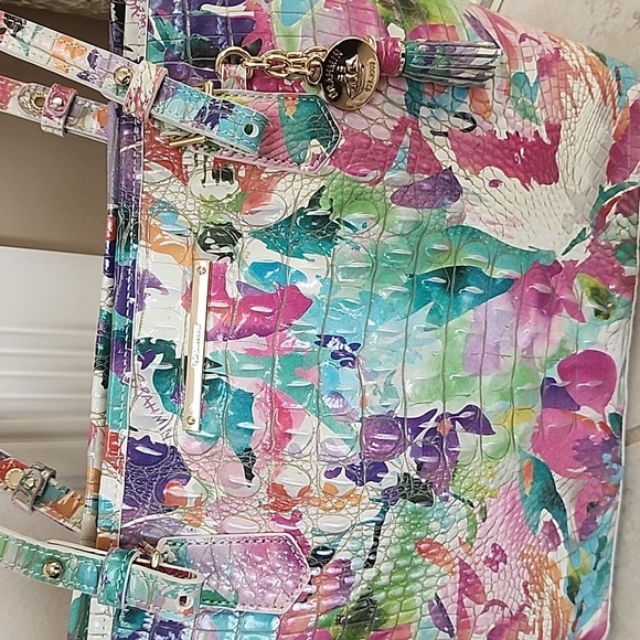 🩷💜 BRAHMIN DAYLILY MEDIUM ASHER HANDBAG & ADY WALLET 💜🩷 - Picture 3 of 15